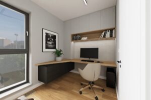 Projekt gabinetu w loftowym mieszkaniu w Warszawie