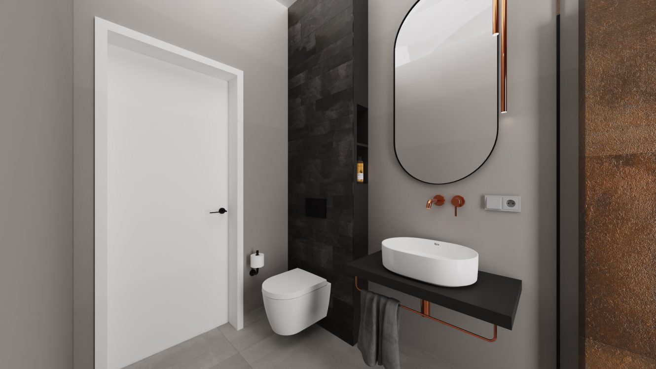 Projekt minimalistycznej łazienki w mieszkaniu w Warszawie