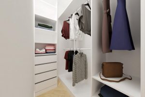 Projekt nowoczesnej garderoby w mieszkaniu w Warszawie