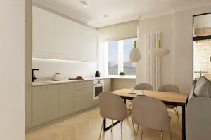 Projekt nowoczesnej kuchni w mieszkaniu w Warszawie
