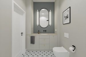 Projekt nowoczesnej łazienki w mieszkaniu na warszawskiej Woli