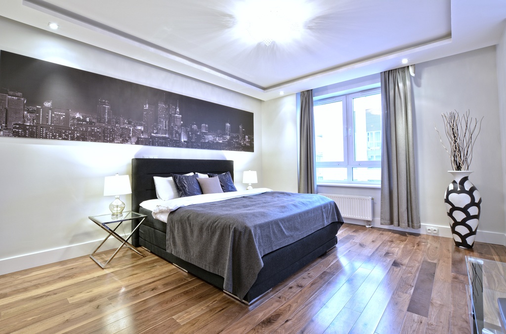 Home staging sypialni w apartamencie w Warszawie