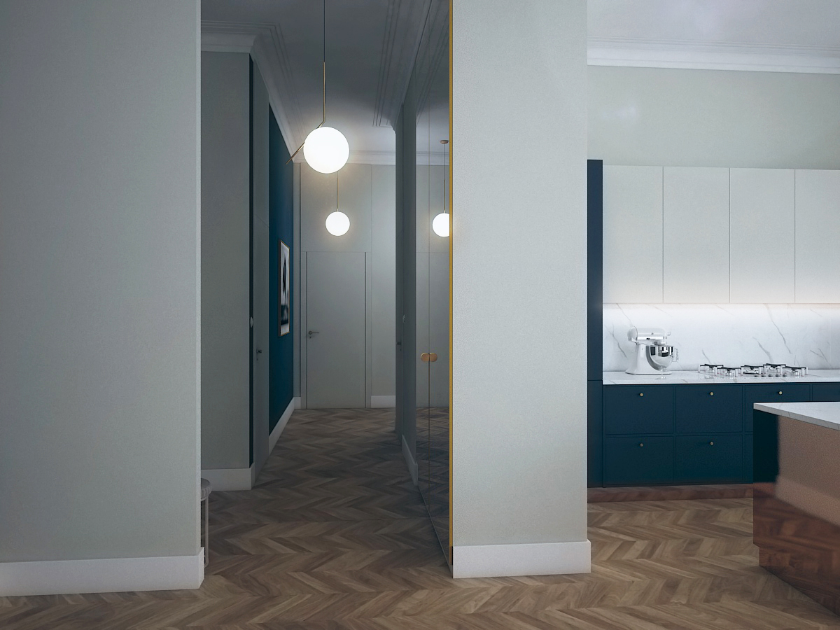 Projekt nowoczesnego przedpokoju w mieszkaniu w Warszawie