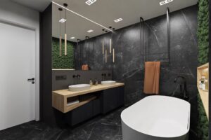 Projekt łazienki w loftowym mieszkaniu w Warszawie