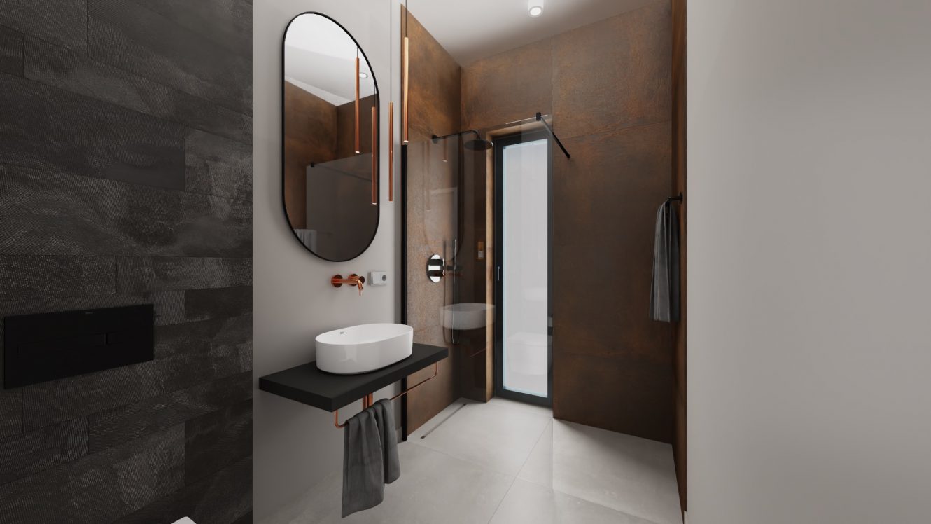 Projekt minimalistycznej łazienki w mieszkaniu w Warszawie