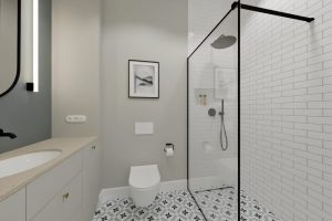 Projekt nowoczesnej łazienki w mieszkaniu w Warszawie