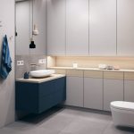 Projekt niebieskiej łazienki w mieszkaniu w Warszawie
